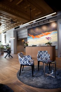 Image of Mrs Banks Boutique Hotel Lobby and artwork, heritage re-development project managed by McNally Management Photo by Magdalena Photography